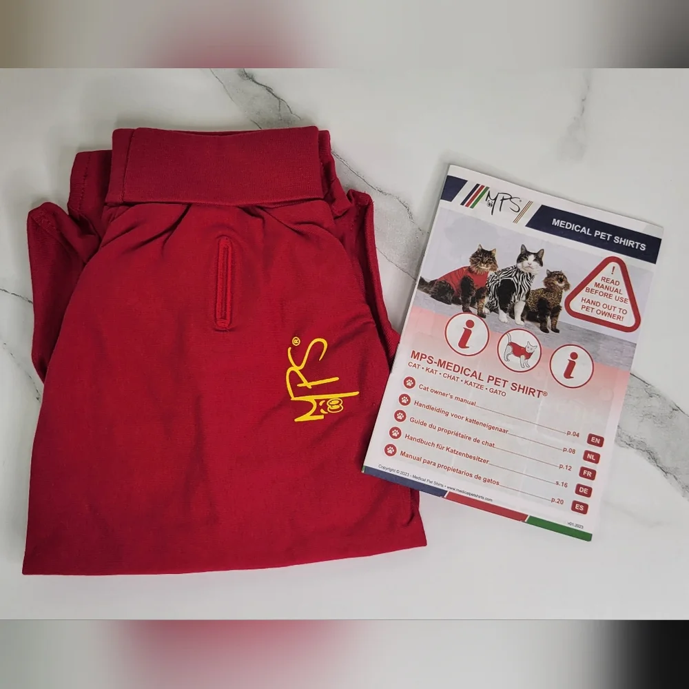 MPS-MEDICAL PET SHIRT® CAT - RED - 2 SIZES AVAILABLE - NWT
